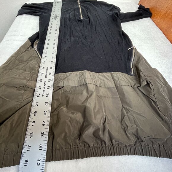 Comfy USA Womens Black Olive Long Sleeve Zip-Up Tunic Dress with Pockets Medium - Picture 7 of 7